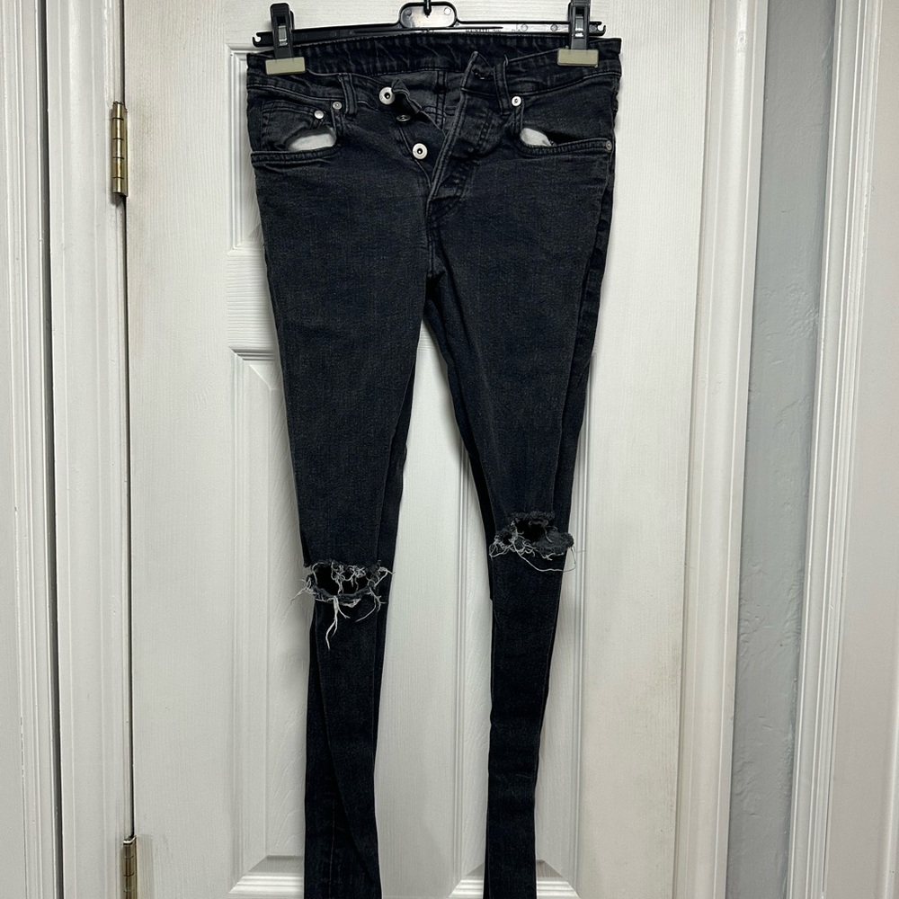 H&M Black Distressed Skinny Jeans